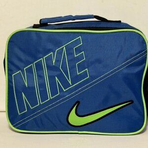 Nike Insulated Soft Sided Tote Bag Lunch Box Blue & Green Swoosh Compactable